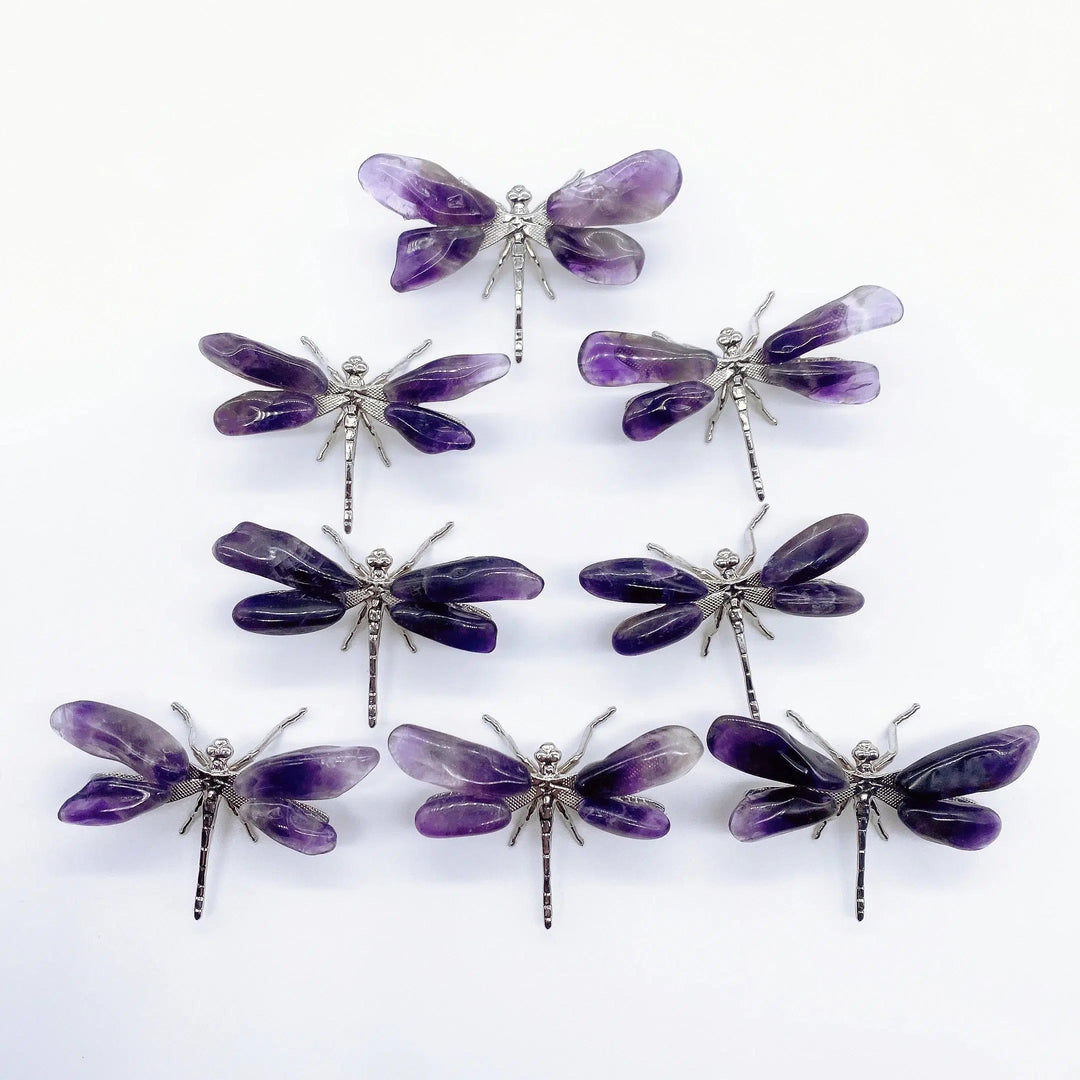 Amethyst Crystal Dragonfly Decoration