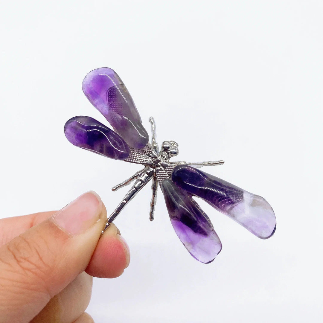 Amethyst Crystal Dragonfly Decoration