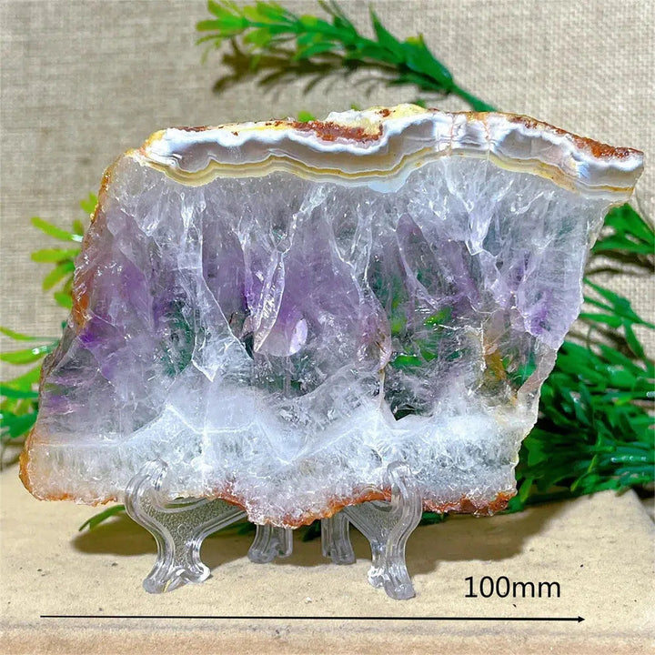 Amethyst Crystal Geode Slice + Stand