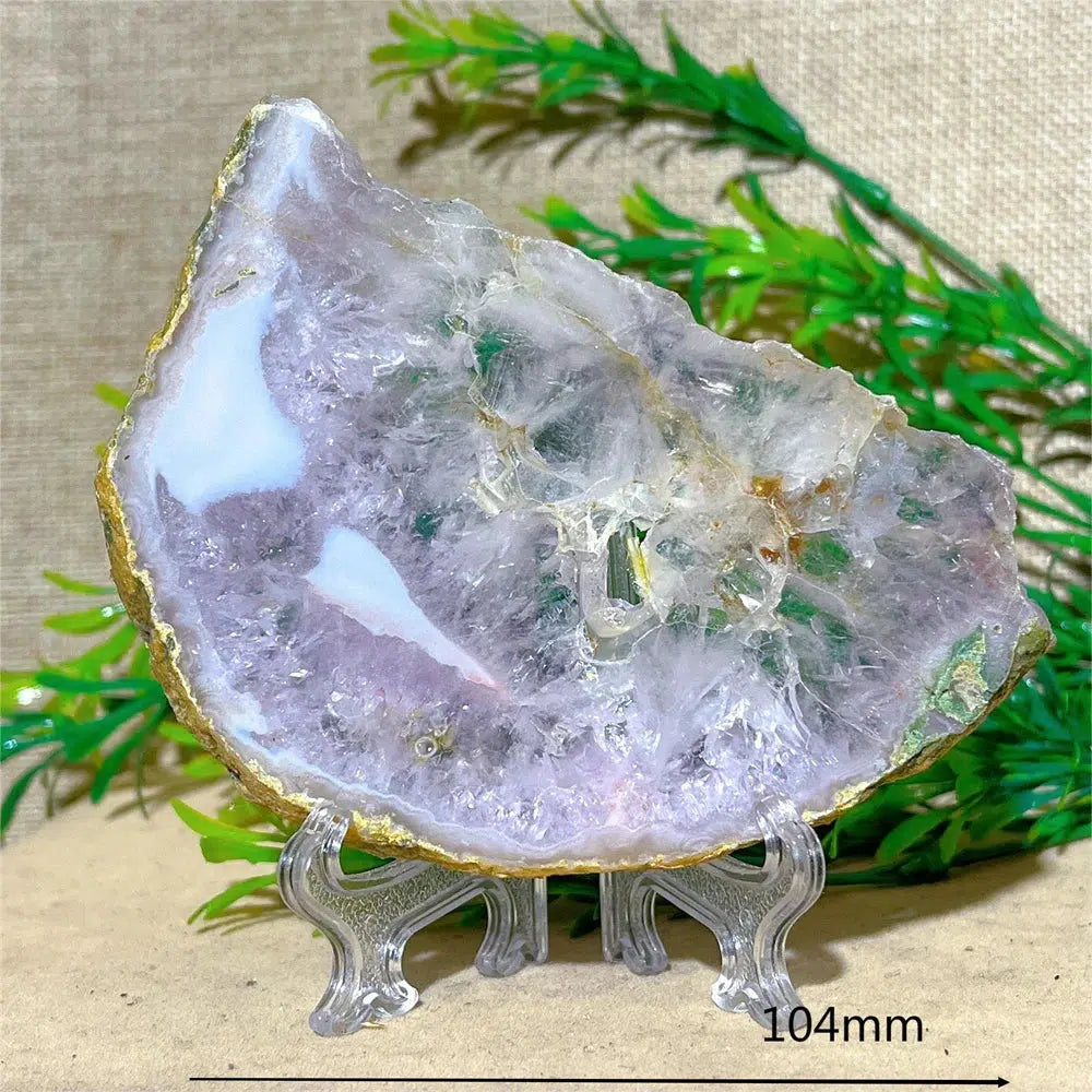 Amethyst Crystal Geode Slice + Stand