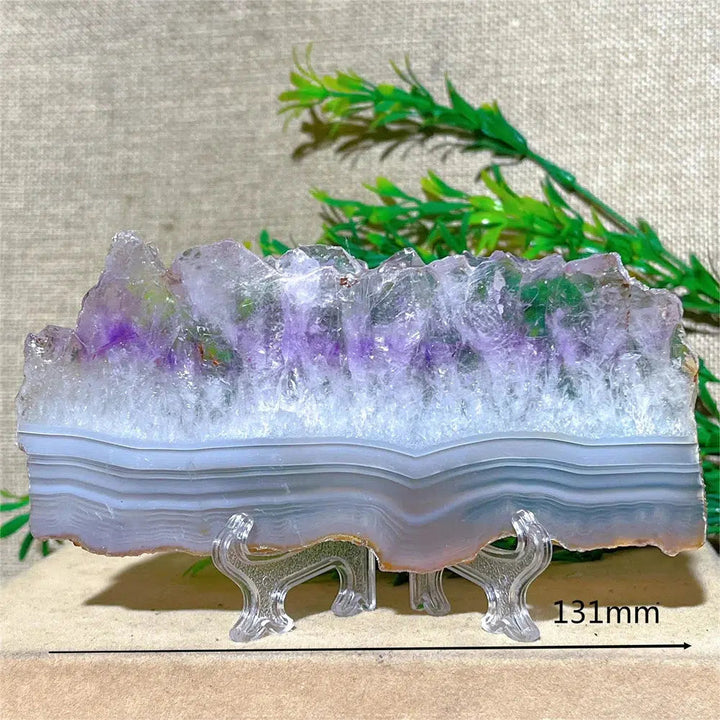 Amethyst Crystal Geode Slice + Stand