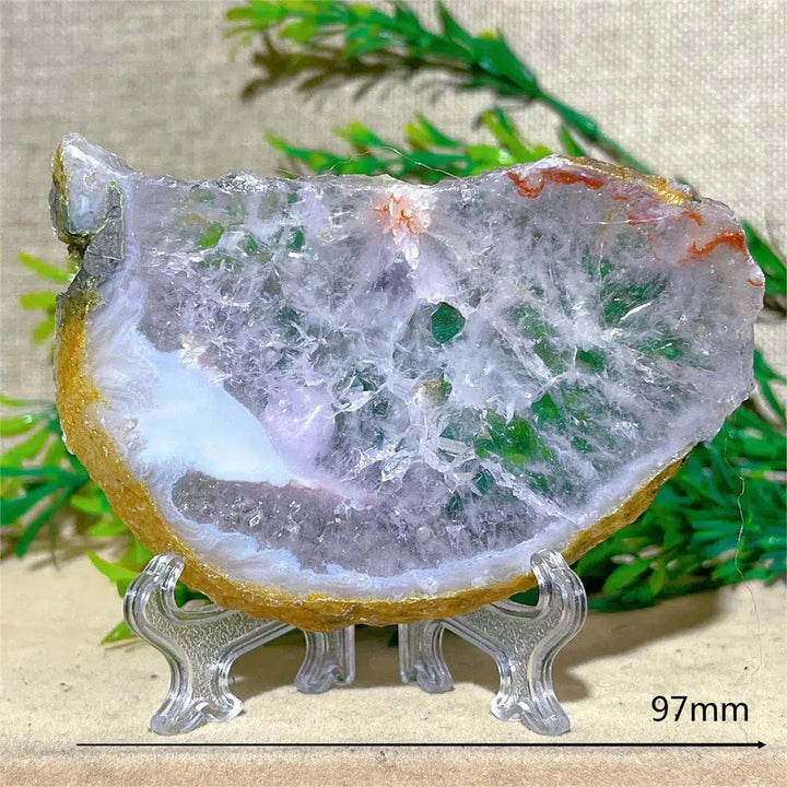 Amethyst Crystal Geode Slice + Stand