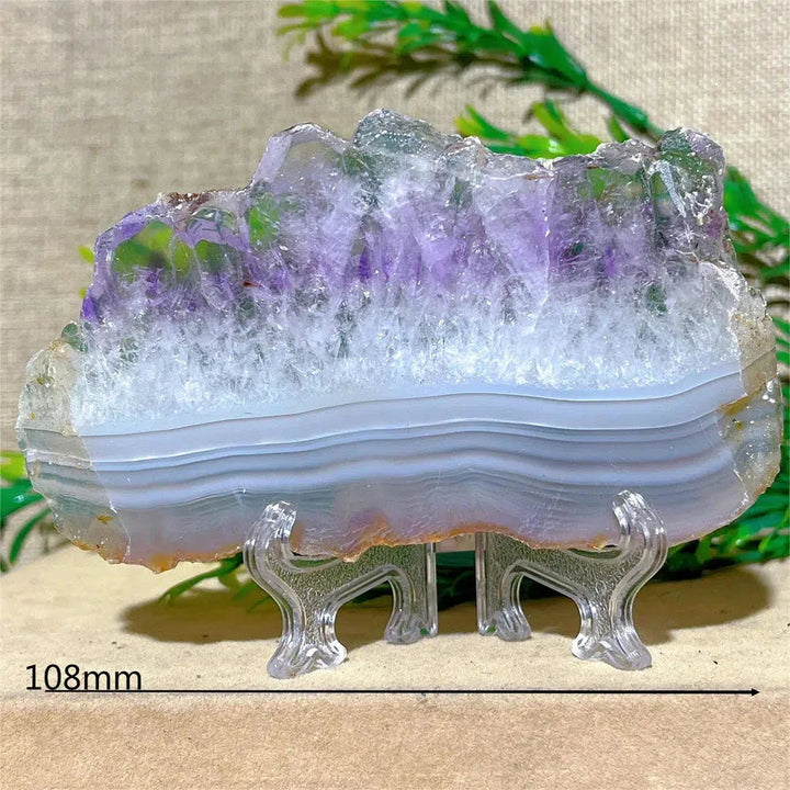 Amethyst Crystal Geode Slice + Stand