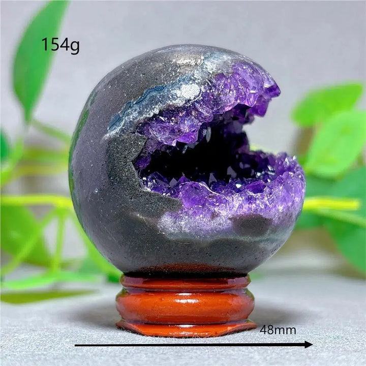 Amethyst ‘Packman’ Sphere + Stand