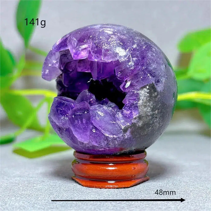 Amethyst ‘Packman’ Sphere + Stand