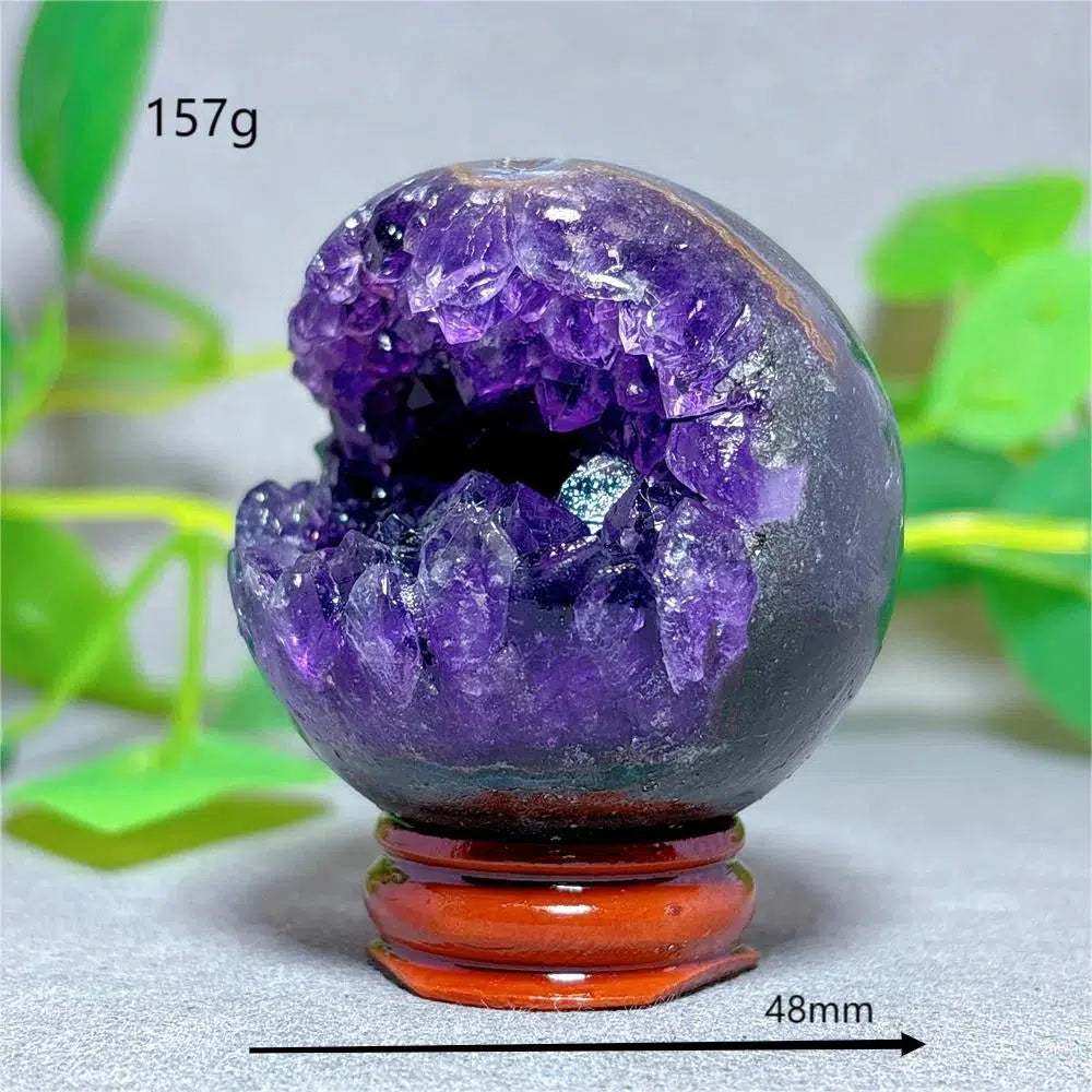 Amethyst ‘Packman’ Sphere + Stand