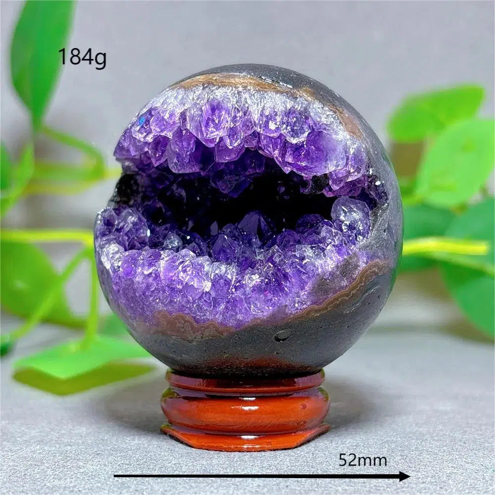 Amethyst ‘Packman’ Sphere + Stand