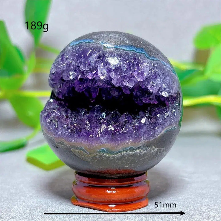 Amethyst ‘Packman’ Sphere + Stand