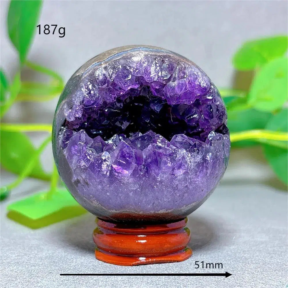 Amethyst ‘Packman’ Sphere + Stand