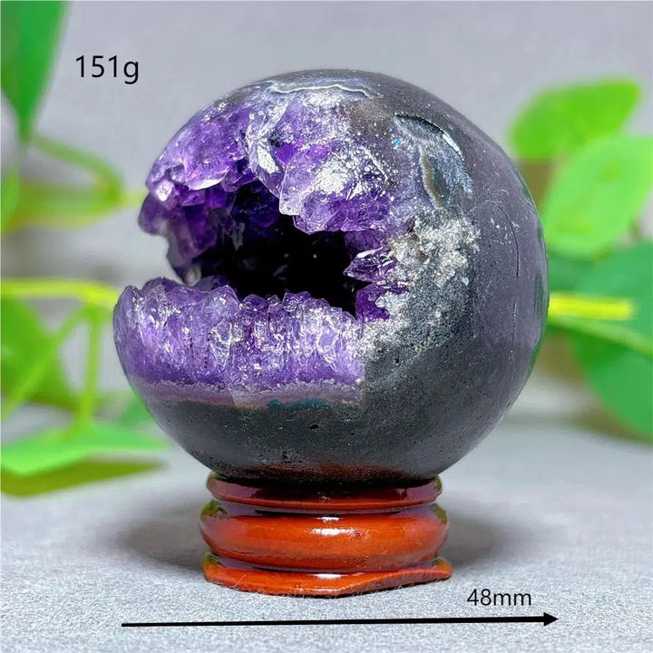 Amethyst ‘Packman’ Sphere + Stand