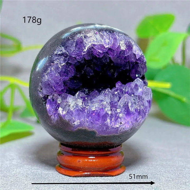 Amethyst ‘Packman’ Sphere + Stand