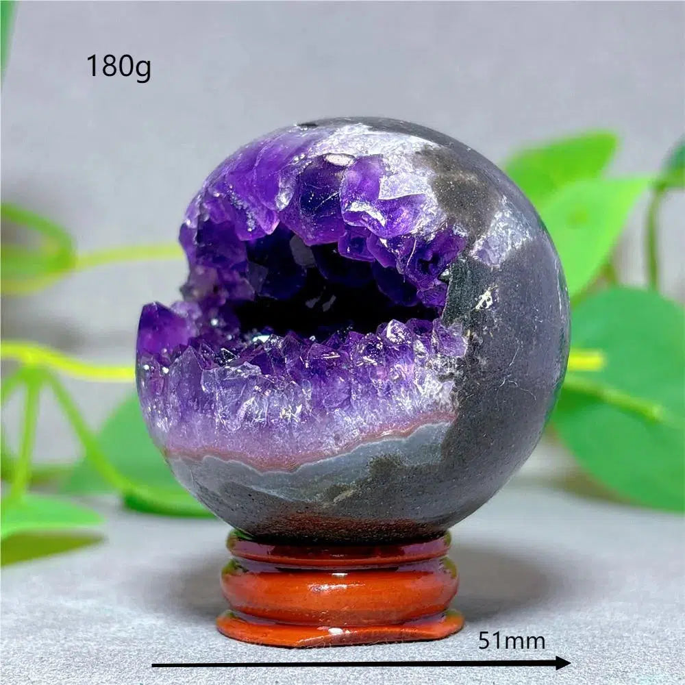 Amethyst ‘Packman’ Sphere + Stand