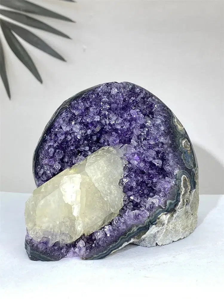 Amethyst and Calcite Flower Geode