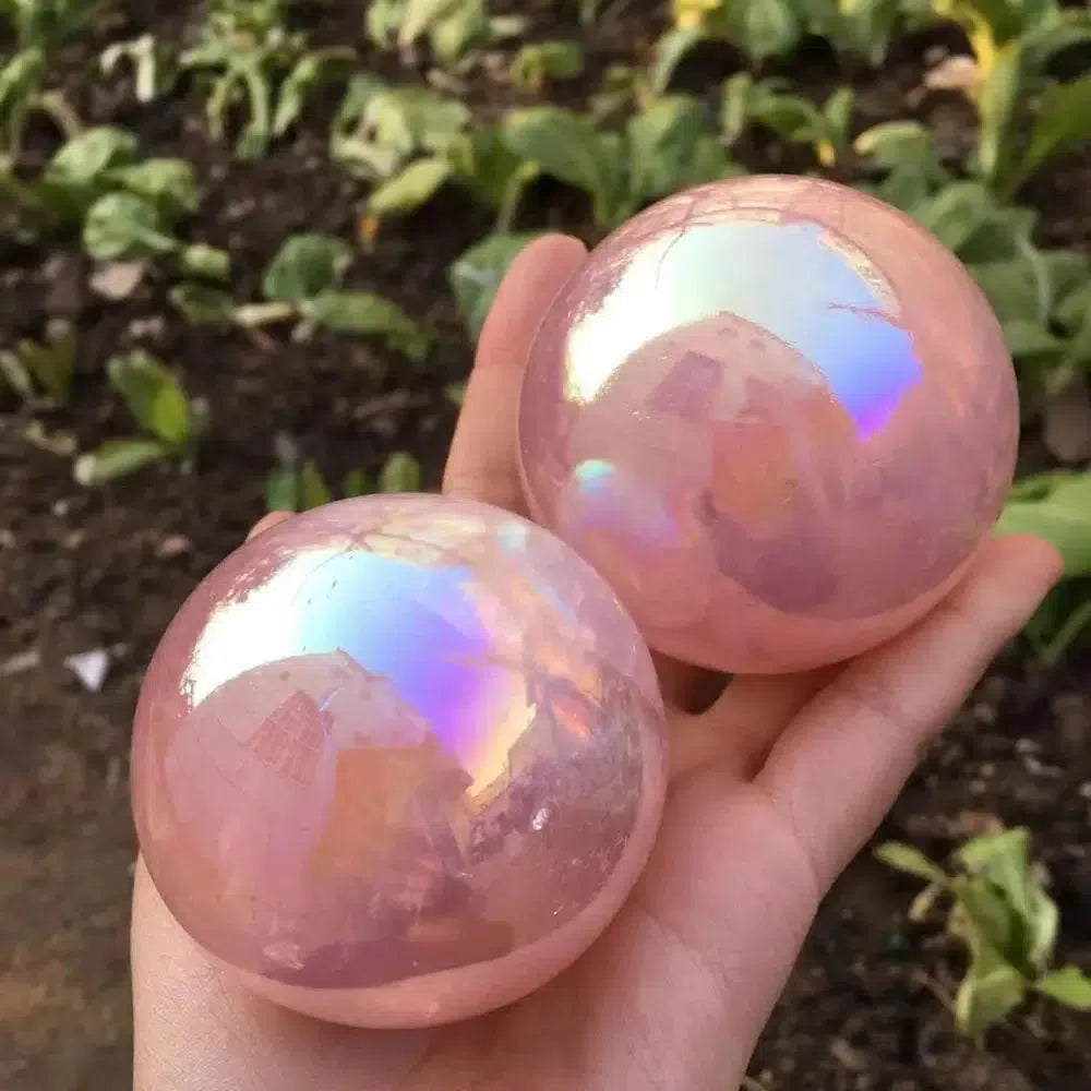 Angel Aura Rose Quartz Sphere