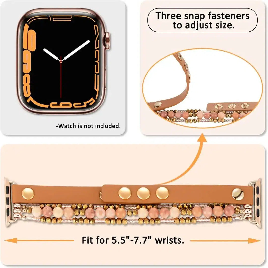 Apple iWatch Band in Leather and Beads