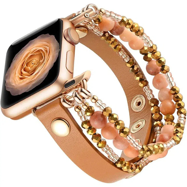 Apple iWatch Band in Leather and Beads