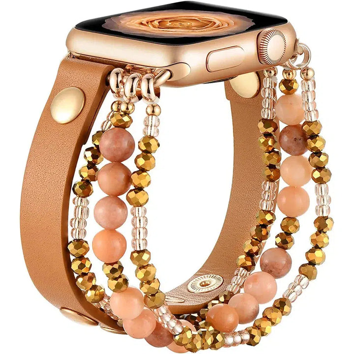 Apple iWatch Band in Leather and Beads