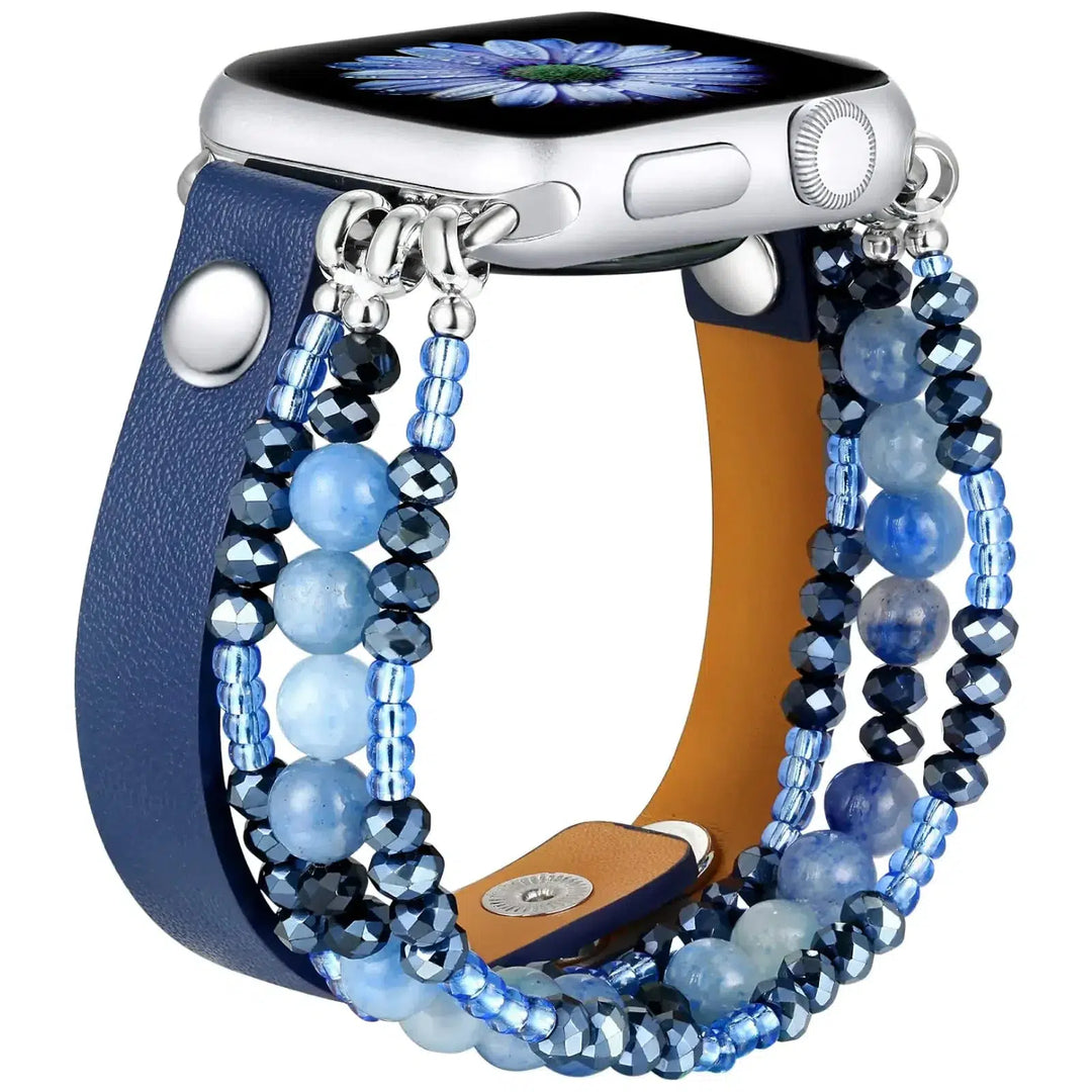 Apple iWatch Band in Leather and Beads