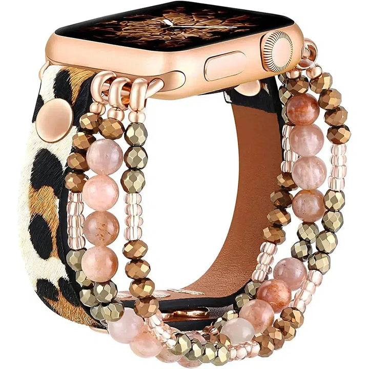 Apple iWatch Band in Leather and Beads