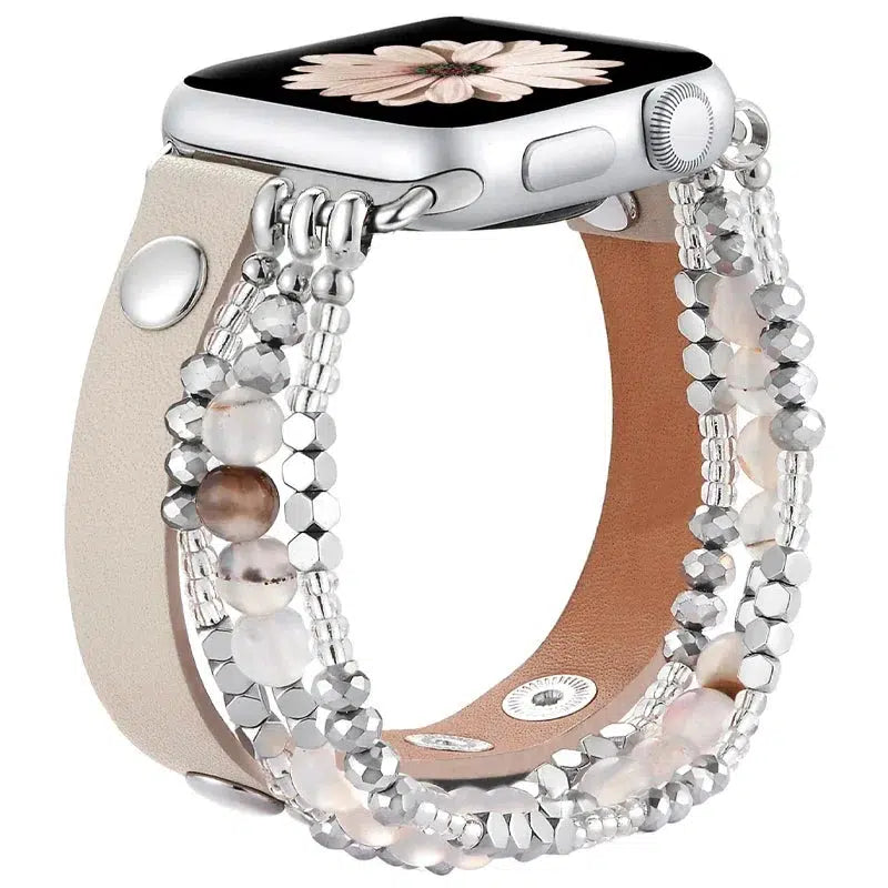 Apple iWatch Band in Leather and Beads