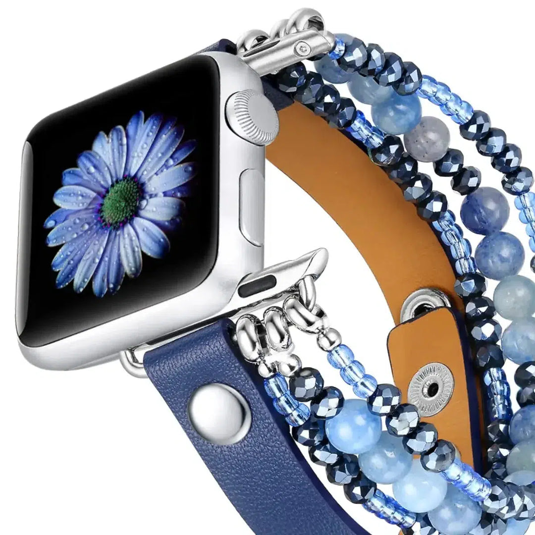 Apple iWatch Band in Leather and Beads