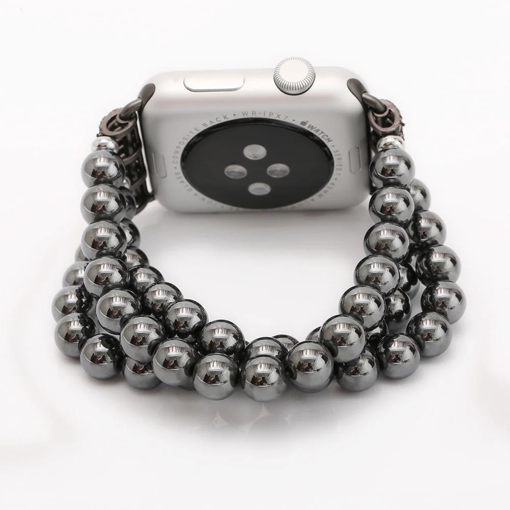 Apple iWatch Hematite Beads Band