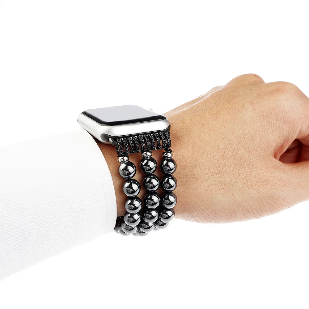 Apple iWatch Hematite Beads Band