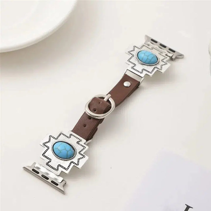 Apple iWatch Turquoise with Leather Strap