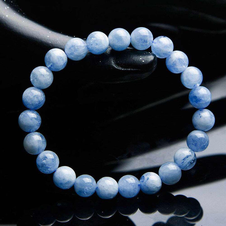 Aquamarine Stretch Bracelet Round Beads