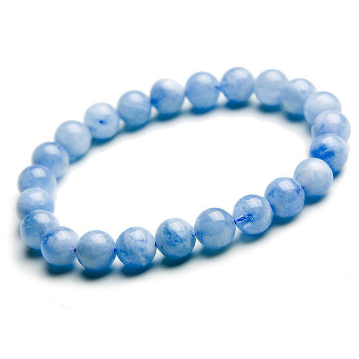 Aquamarine Stretch Bracelet Round Beads