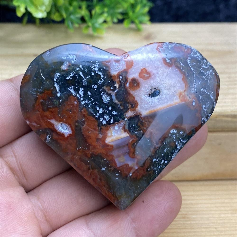 Aquatic Agate Geode Heart