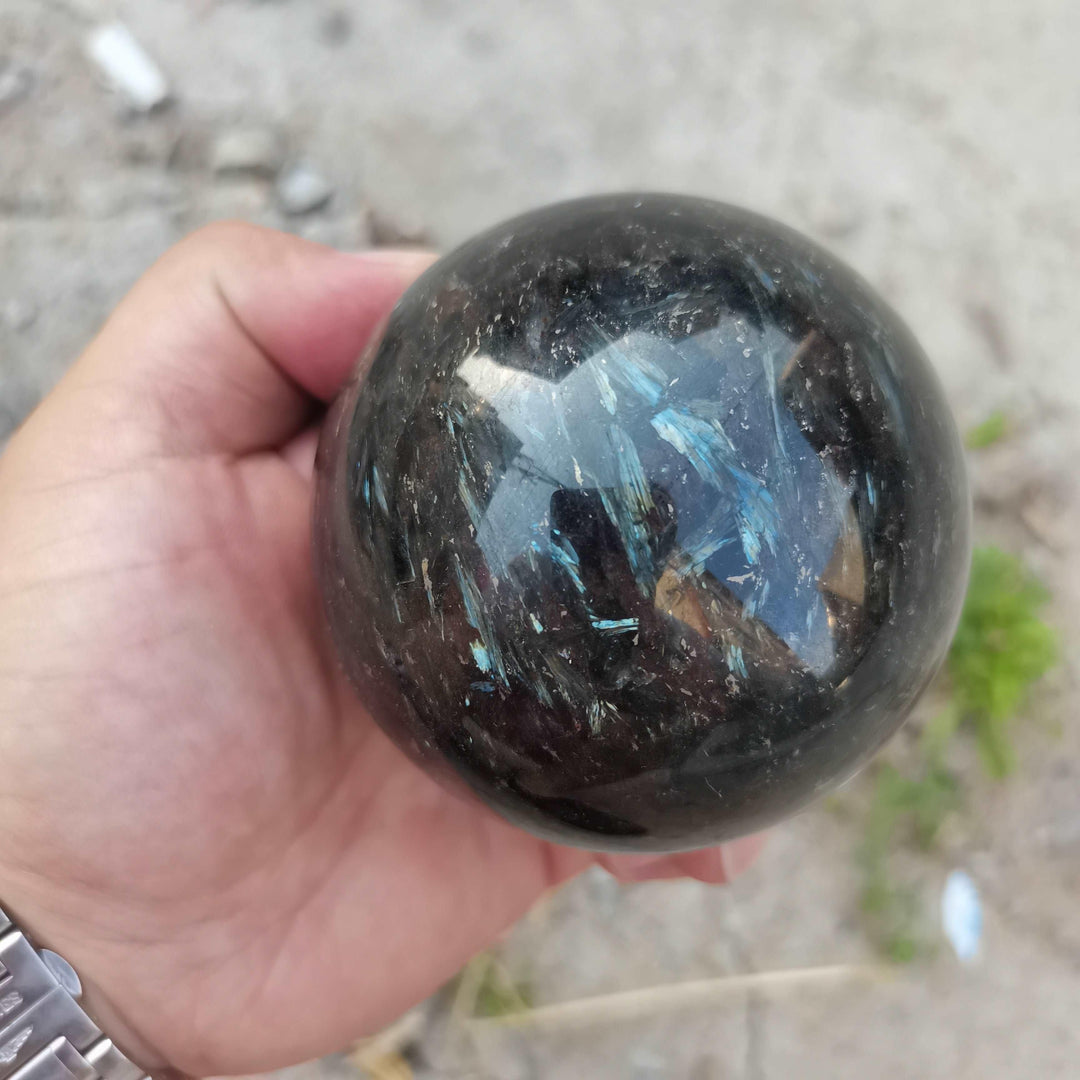 Astrophyllite 'Fireworks Stone' Sphere + Base