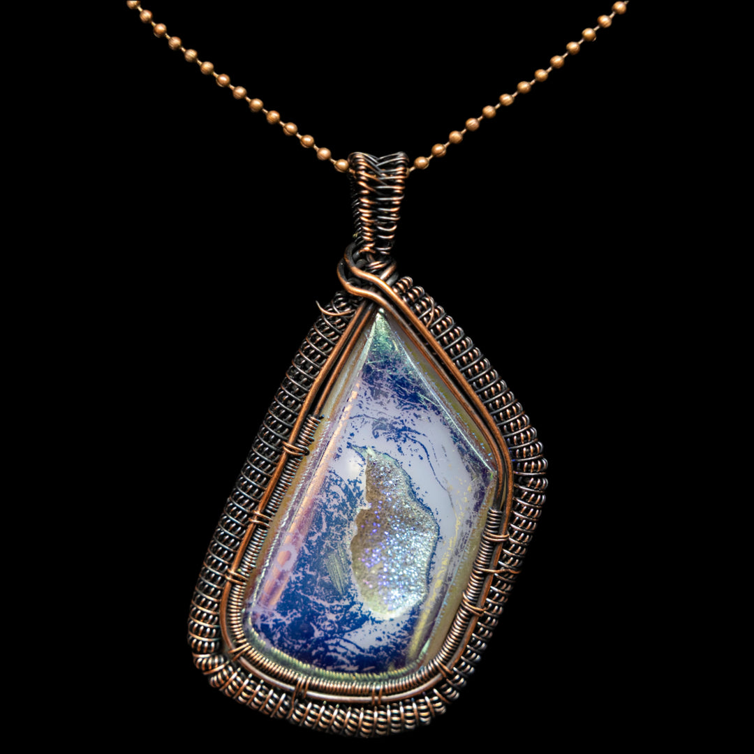 Aura Quartz Wire Wrap Crystal Pendant