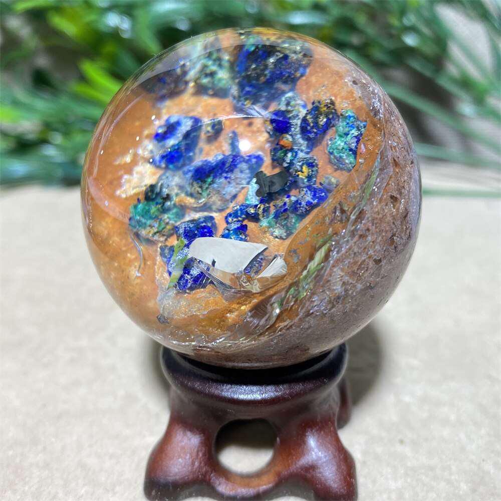 Azurite Quartz Sphere + Stand