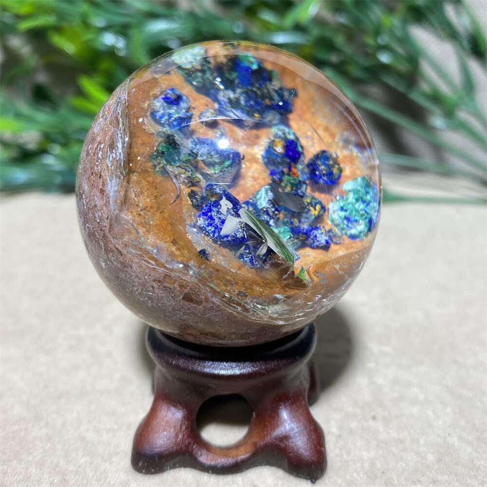 Azurite Quartz Sphere + Stand