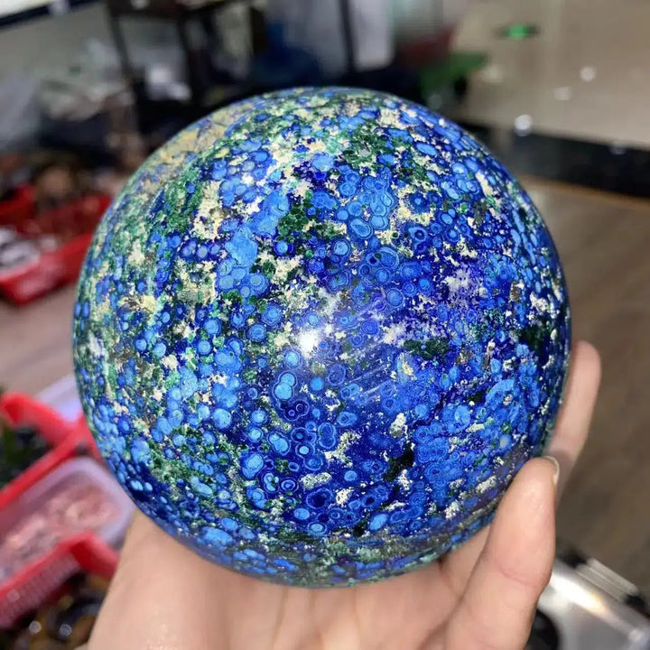 Azurite and Malachite Crystal Sphere