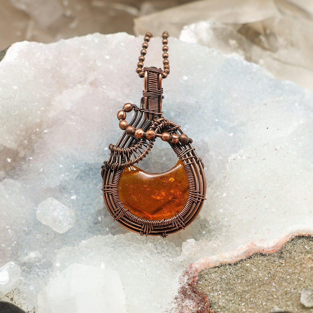 Baltic Amber Wire Wrap Pendant - 2.25"