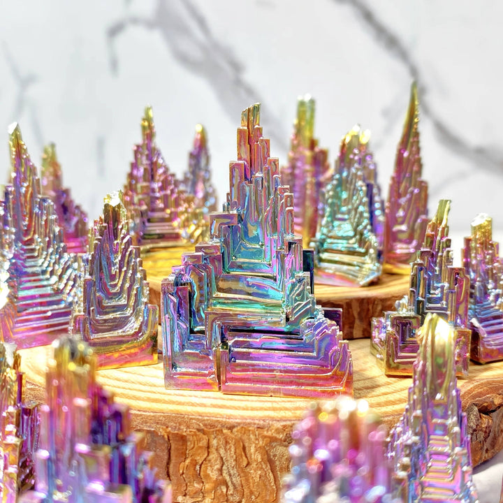 Bismuth Metal Freeform Castles Unique Shapes And Rainbow Tones-Freeforms-Crystal Destiny-Bismuth-40g - assorted mixed pieces-Crystal Destiny