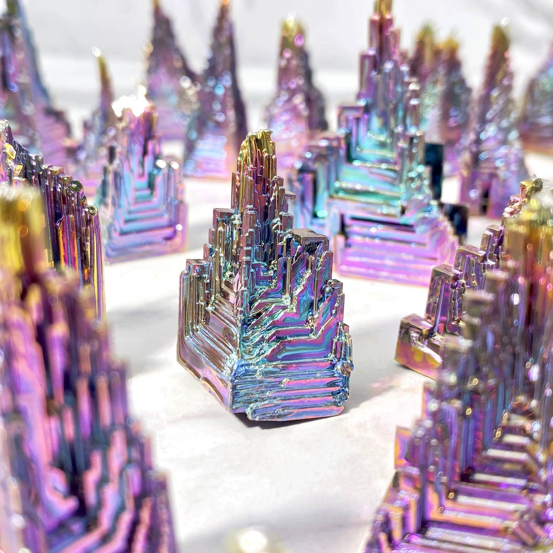 Bismuth Metal Freeform Castles Unique Shapes And Rainbow Tones-Freeforms-Crystal Destiny-Bismuth-40g - assorted mixed pieces-Crystal Destiny