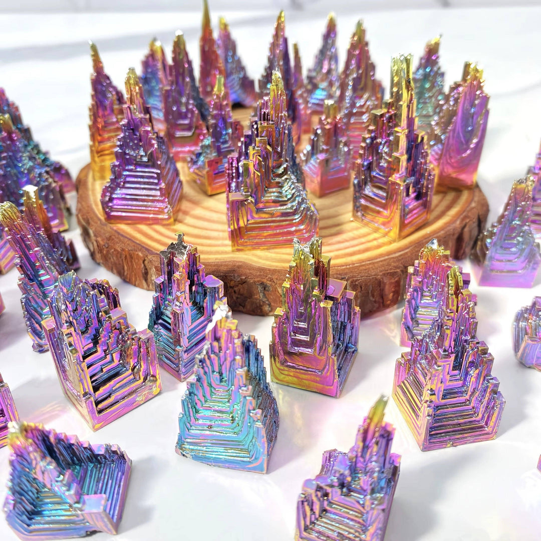 Bismuth Metal Freeform Castles Unique Shapes And Rainbow Tones-Freeforms-Crystal Destiny-Bismuth-40g - assorted mixed pieces-Crystal Destiny
