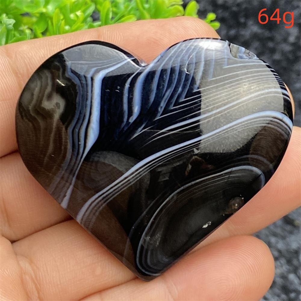 Black Agate Crystal Heart