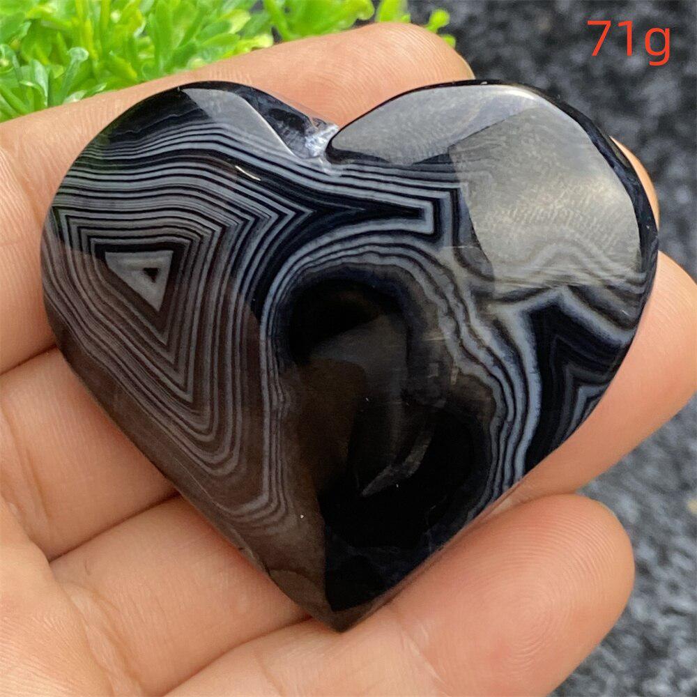 Black Agate Crystal Heart