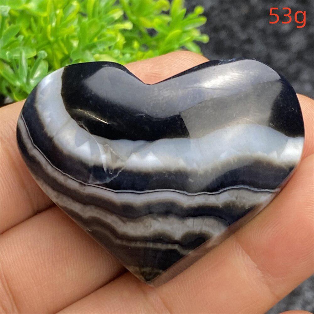 Black Agate Crystal Heart