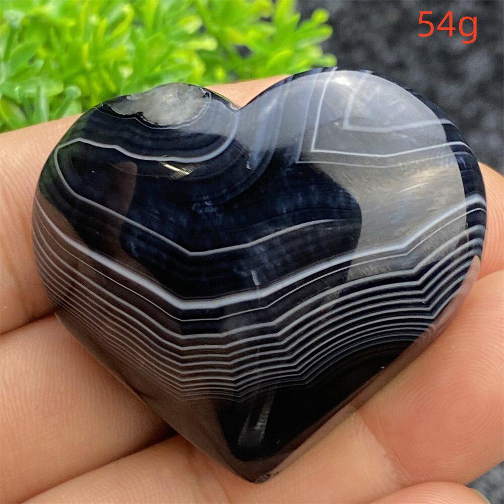 Black Agate Crystal Heart