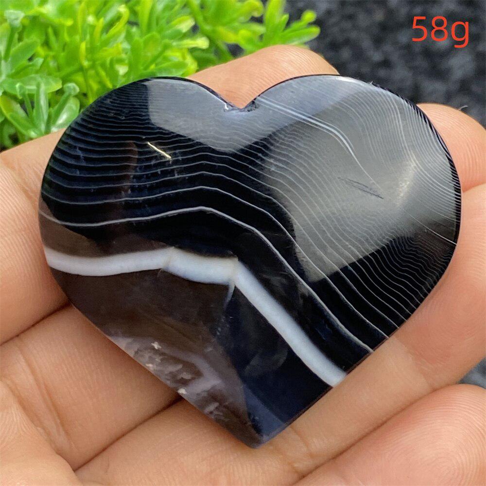 Black Agate Crystal Heart