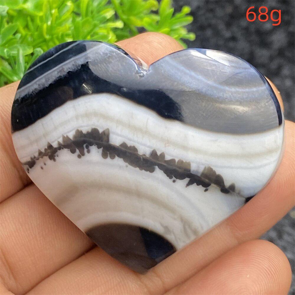 Black Agate Crystal Heart