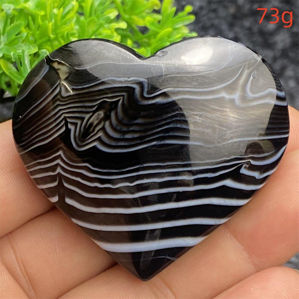 Black Agate Crystal Heart