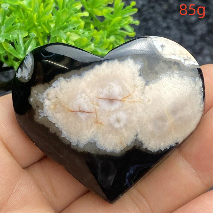 Black Agate Crystal Heart