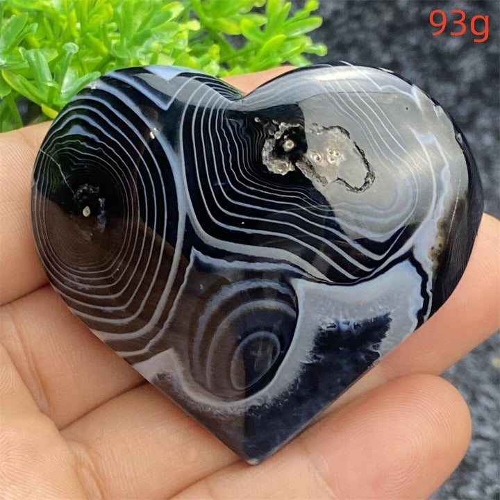 Black Agate Crystal Heart