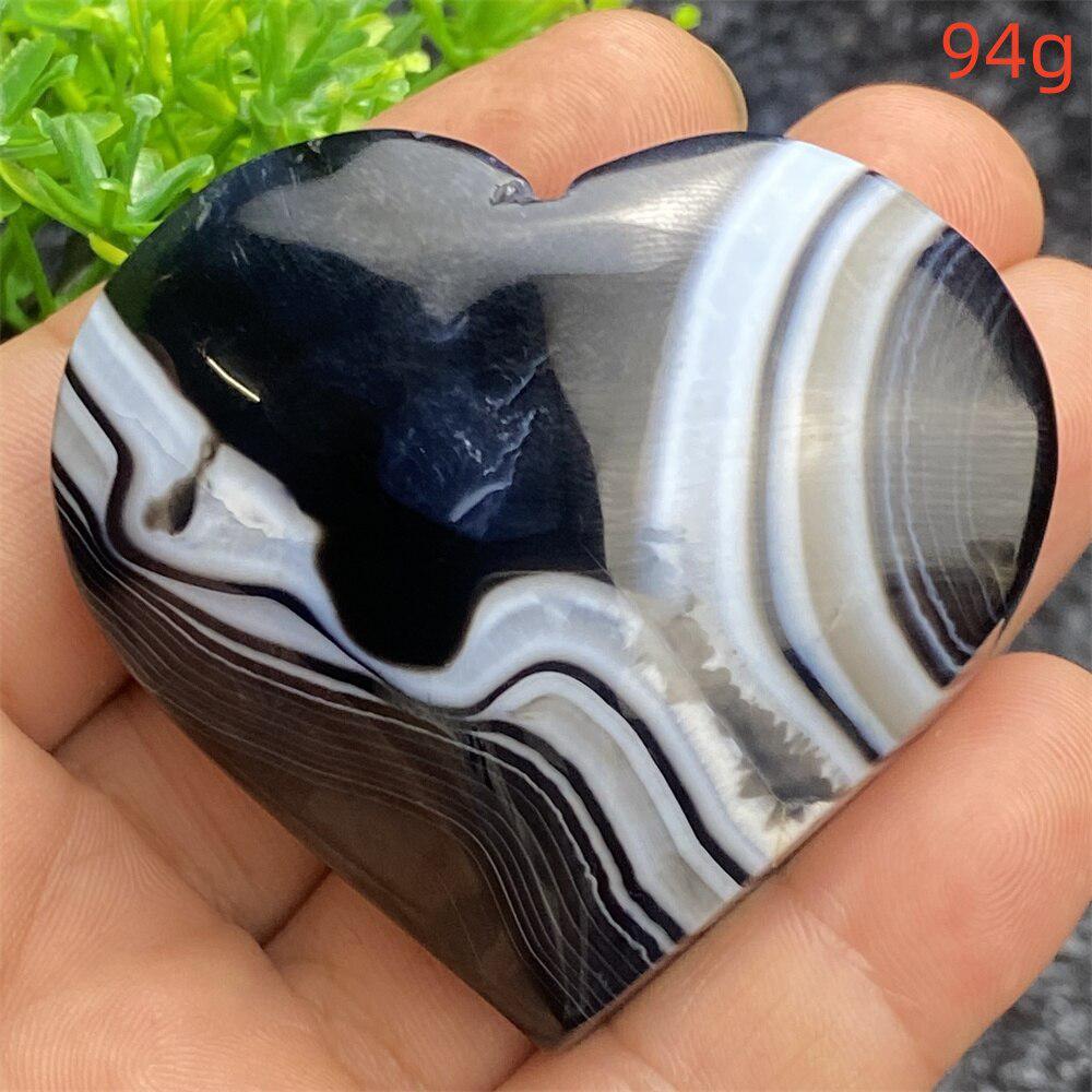 Black Agate Crystal Heart